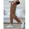 imageCicy Bell Women Casual High Waisted Button Pencil Pants Work Office Straight Leg Dress Pants Fold Pleated TrousersDark Khaki