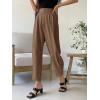 imageCicy Bell Women Casual High Waisted Button Pencil Pants Work Office Straight Leg Dress Pants Fold Pleated TrousersDark Khaki