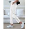 imageCicy Bell Women Casual High Waisted Button Pencil Pants Work Office Straight Leg Dress Pants Fold Pleated TrousersWhite