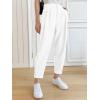 imageCicy Bell Women Casual High Waisted Button Pencil Pants Work Office Straight Leg Dress Pants Fold Pleated TrousersWhite