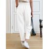 imageCicy Bell Women Casual High Waisted Button Pencil Pants Work Office Straight Leg Dress Pants Fold Pleated TrousersWhite