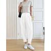 imageCicy Bell Women Casual High Waisted Button Pencil Pants Work Office Straight Leg Dress Pants Fold Pleated TrousersWhite