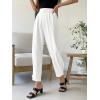 imageCicy Bell Women Casual High Waisted Button Pencil Pants Work Office Straight Leg Dress Pants Fold Pleated TrousersWhite