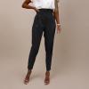 imageCicy Bell Women Casual High Waisted Pants Straight Leg Work Office Dress Pants Fold Pleated Trousers with PocketsBlack