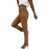 imageCicy Bell Women Casual High Waisted Pants Straight Leg Work Office Dress Pants Fold Pleated Trousers with PocketsBrown