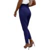 imageCicy Bell Women Casual High Waisted Pants Straight Leg Work Office Dress Pants Fold Pleated Trousers with PocketsNavy