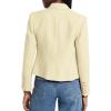 imageCicy Bell Women Double Breasted Cropped Tweed Blazer Jackets Lapel Open Front Long Sleeve Business Suit Jackets with PocketBeige