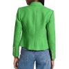 imageCicy Bell Women Double Breasted Cropped Tweed Blazer Jackets Lapel Open Front Long Sleeve Business Suit Jackets with PocketGreen