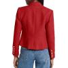 imageCicy Bell Women Double Breasted Cropped Tweed Blazer Jackets Lapel Open Front Long Sleeve Business Suit Jackets with PocketRed