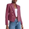 imageCicy Bell Women Double Breasted Cropped Tweed Blazer Jackets Lapel Open Front Long Sleeve Business Suit Jackets with PocketRose Red
