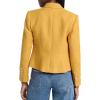 imageCicy Bell Women Double Breasted Cropped Tweed Blazer Jackets Lapel Open Front Long Sleeve Business Suit Jackets with PocketYellow