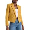 imageCicy Bell Women Double Breasted Cropped Tweed Blazer Jackets Lapel Open Front Long Sleeve Business Suit Jackets with PocketYellow