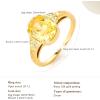 imageCicy Bell Womens 18k Gold Plated Oval Cubic Zirconia Delicate Yellow Olive Statement Band Open Rings for GiftsGold