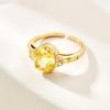 imageCicy Bell Womens 18k Gold Plated Oval Cubic Zirconia Delicate Yellow Olive Statement Band Open Rings for GiftsGold