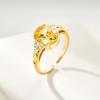 imageCicy Bell Womens 18k Gold Plated Oval Cubic Zirconia Delicate Yellow Olive Statement Band Open Rings for GiftsGold