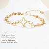 imageCicy Bell Womens 18k Gold Plated White Shell Cubic Zirconia Square Cross Adjustable Chain Link Bracelets 669quot with 2quot ExtenderStyle AGold