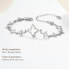 imageCicy Bell Womens 18k Gold Plated White Shell Cubic Zirconia Square Cross Adjustable Chain Link Bracelets 669quot with 2quot ExtenderStyle AWhite Gold