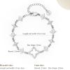 imageCicy Bell Womens 18k Gold Plated White Shell Cubic Zirconia Square Cross Adjustable Chain Link Bracelets 669quot with 2quot ExtenderStyle AWhite Gold