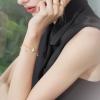 imageCicy Bell Womens 18k Gold Plated White Shell Cubic Zirconia Square Cross Adjustable Chain Link Bracelets 669quot with 2quot ExtenderStyle BGold
