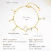 imageCicy Bell Womens 18k Gold Plated White Shell Cubic Zirconia Square Cross Adjustable Chain Link Bracelets 669quot with 2quot ExtenderStyle BGold