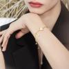 imageCicy Bell Womens 18k Gold Plated White Shell Cubic Zirconia Square Cross Adjustable Chain Link Bracelets 669quot with 2quot ExtenderStyle BGold