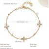 imageCicy Bell Womens 18k Gold Plated White Shell Cubic Zirconia Square Cross Adjustable Chain Link Bracelets 669quot with 2quot ExtenderStyle CYellow Gold