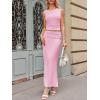 imageCicy Bell Womens 2 Piece Skirt Set Off The Shoulder Ruched Top High Waisted Maxi Skirts Party Cocktail Office OutfitPink