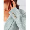 imageCicy Bell Womens 2 Piece Tweed Blazer Shorts Sets Long Sleeve Double Breasted Suit Jackets Business OutfitGrey