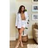 imageCicy Bell Womens 2 Piece Tweed Blazer Shorts Sets Long Sleeve Double Breasted Suit Jackets Business OutfitWhite