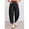 imageCicy Bell Womens Baggy Barrel Horseshoe Pants Casual Wide Leg Mid Rise Cropped Pants with PocketsBlack