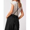 imageCicy Bell Womens Baggy Denim Overalls Loose Fit Bib Adjustable Strap Capri Wide Leg Jean JumpsuitsBlack