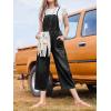 imageCicy Bell Womens Baggy Denim Overalls Loose Fit Bib Adjustable Strap Capri Wide Leg Jean JumpsuitsBlack