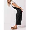 imageCicy Bell Womens Baggy Denim Overalls Loose Fit Bib Adjustable Strap Capri Wide Leg Jean JumpsuitsBlack