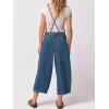 imageCicy Bell Womens Baggy Denim Overalls Loose Fit Bib Adjustable Strap Capri Wide Leg Jean JumpsuitsBlue