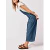 imageCicy Bell Womens Baggy Denim Overalls Loose Fit Bib Adjustable Strap Capri Wide Leg Jean JumpsuitsBlue