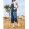 imageCicy Bell Womens Baggy Denim Overalls Loose Fit Bib Adjustable Strap Capri Wide Leg Jean JumpsuitsBlue