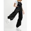 imageCicy Bell Womens Baggy Denim Overalls Loose Fit Lantern Jogger Leg Jean Jumpsuit with PocketsBlack