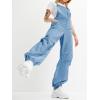 imageCicy Bell Womens Baggy Denim Overalls Loose Fit Lantern Jogger Leg Jean Jumpsuit with PocketsLight Blue