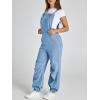 imageCicy Bell Womens Baggy Denim Overalls Loose Fit Lantern Jogger Leg Jean Jumpsuit with PocketsLight Blue