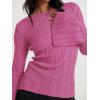 imageCicy Bell Womens Bell Long Sleeve Tops Going Out Knitted Fall Pullover Lightweight Sweater ShirtsPink