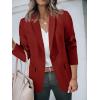 imageCicy Bell Womens Casual Blazers Open Front Long Sleeve Work Office Suit Jackets BlazerBurgundy