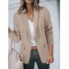 imageCicy Bell Womens Casual Blazers Open Front Long Sleeve Work Office Suit Jackets BlazerKhaki