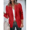 imageCicy Bell Womens Casual Blazers Open Front Long Sleeve Work Office Suit Jackets BlazerRed