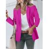 imageCicy Bell Womens Casual Blazers Open Front Long Sleeve Work Office Suit Jackets BlazerRose Red