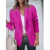 imageCicy Bell Womens Casual Blazers Open Front Long Sleeve Work Office Suit Jackets BlazerRose Red