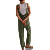 imageCicy Bell Womens Casual Corduroy Overalls Jumpsuits Ribbed Sleeveless V Neck Adjustable Straps Long Pants RompersArmy Green