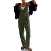 imageCicy Bell Womens Casual Corduroy Overalls Jumpsuits Ribbed Sleeveless V Neck Adjustable Straps Long Pants RompersArmy Green