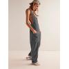 imageCicy Bell Womens Casual Corduroy Overalls Jumpsuits Ribbed Sleeveless V Neck Adjustable Straps Long Pants RompersDark Grey