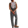 imageCicy Bell Womens Casual Corduroy Overalls Jumpsuits Ribbed Sleeveless V Neck Adjustable Straps Long Pants RompersDark Grey
