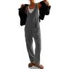 imageCicy Bell Womens Casual Corduroy Overalls Jumpsuits Ribbed Sleeveless V Neck Adjustable Straps Long Pants RompersDark Grey